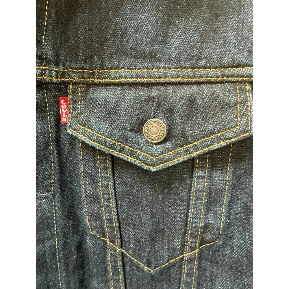 Levis Mens Trucker Jacket Dark‎ Wash Indigo Denim 723340134 Size M NEW - Picture 5 of 7